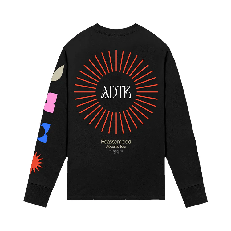 Burst Long Sleeve Tee (Black) - Image 2